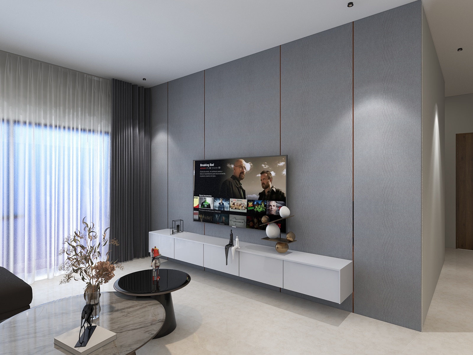 3D design of the same feature wall